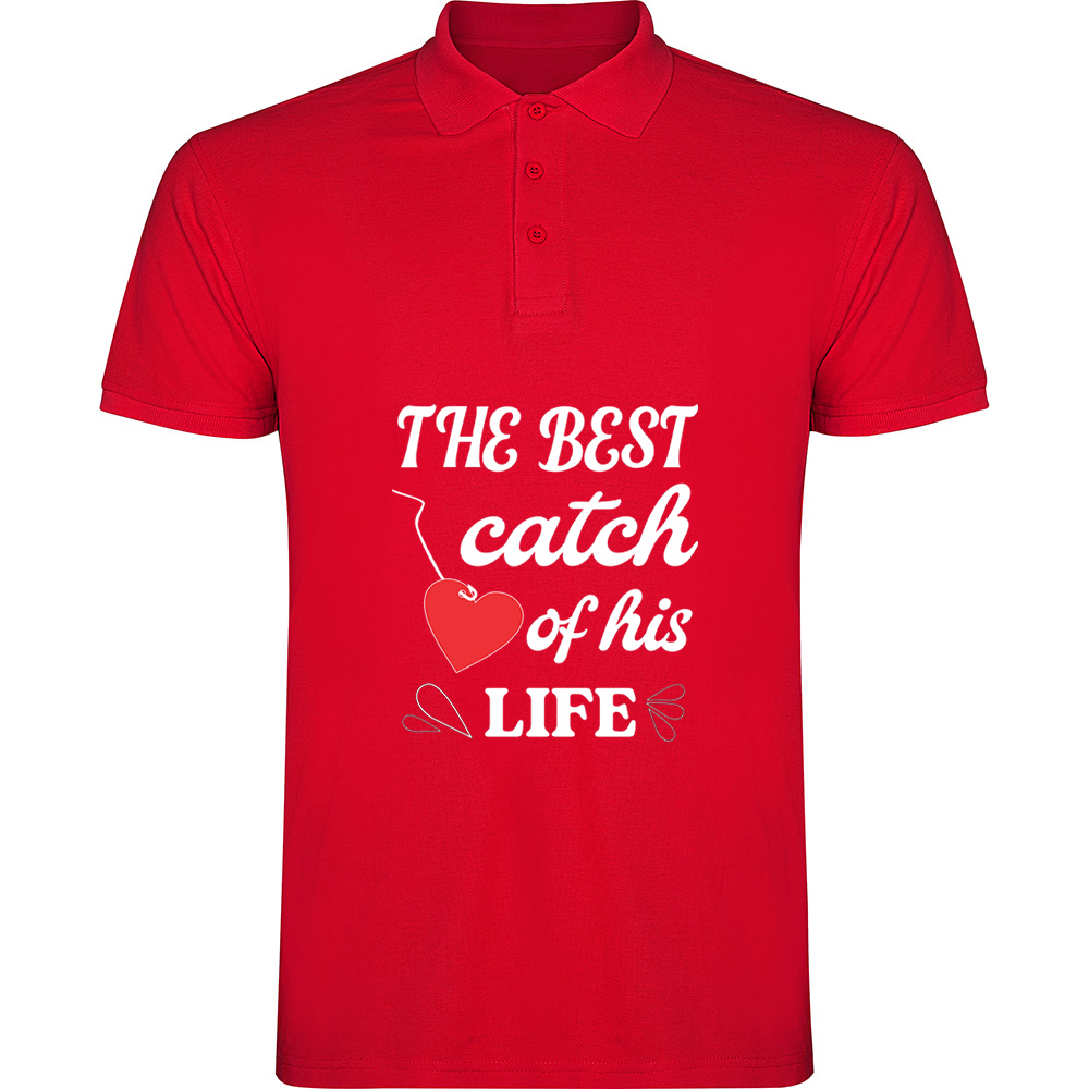 THEBESTCATCHOFHISLIFE.TP_.RED_.jpg Tricou polo The best catch of his life, Roșu - imagine 1
