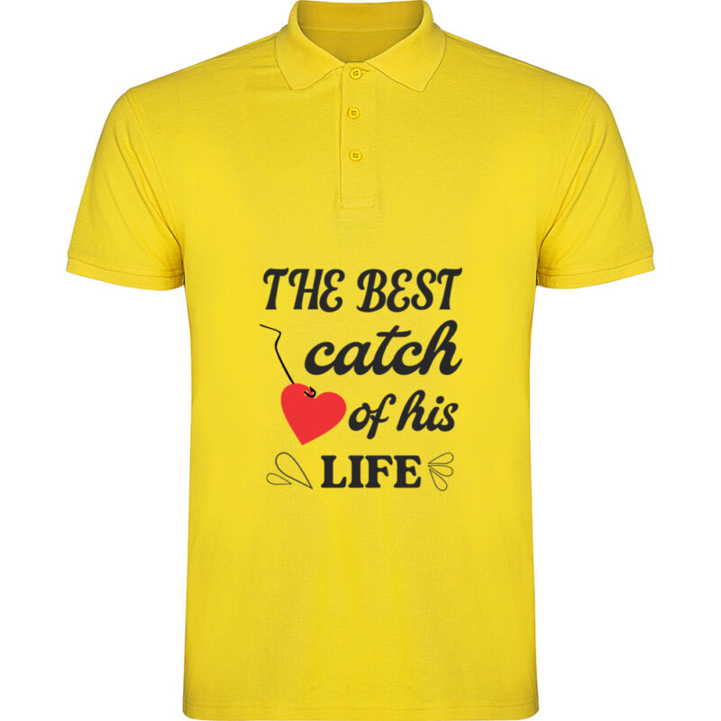 Tricou polo The best catch of his life, Galben