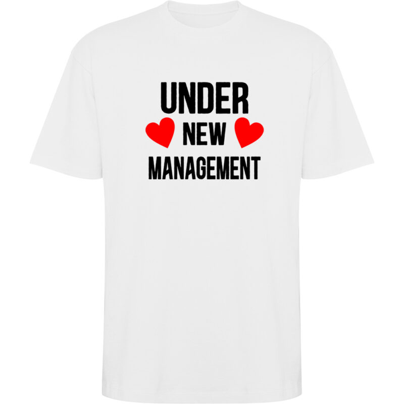Tricou oversize Under new management, Alb