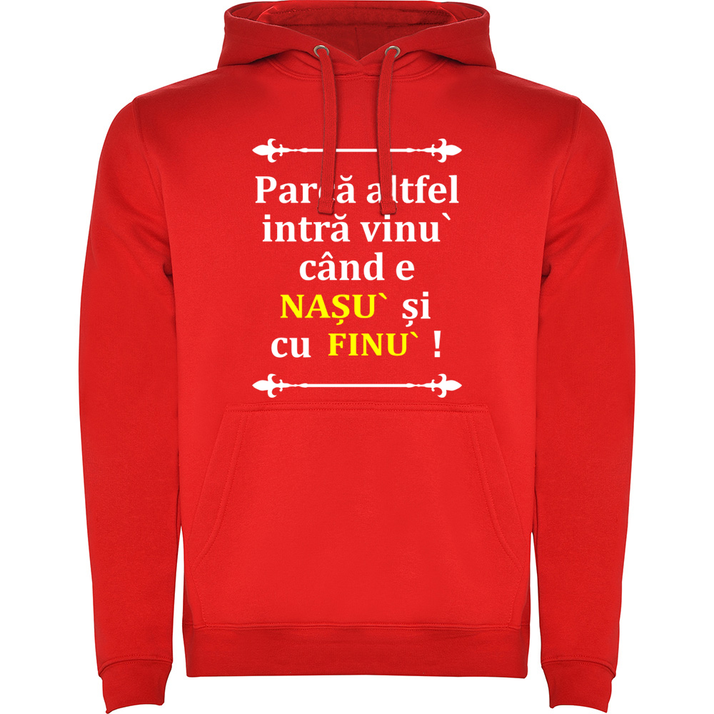 VINULCUNASUSIFINUL.HAN_.RED_.jpg Hanorac Vinul cu Nasu si Finul, Roșu - imagine 1
