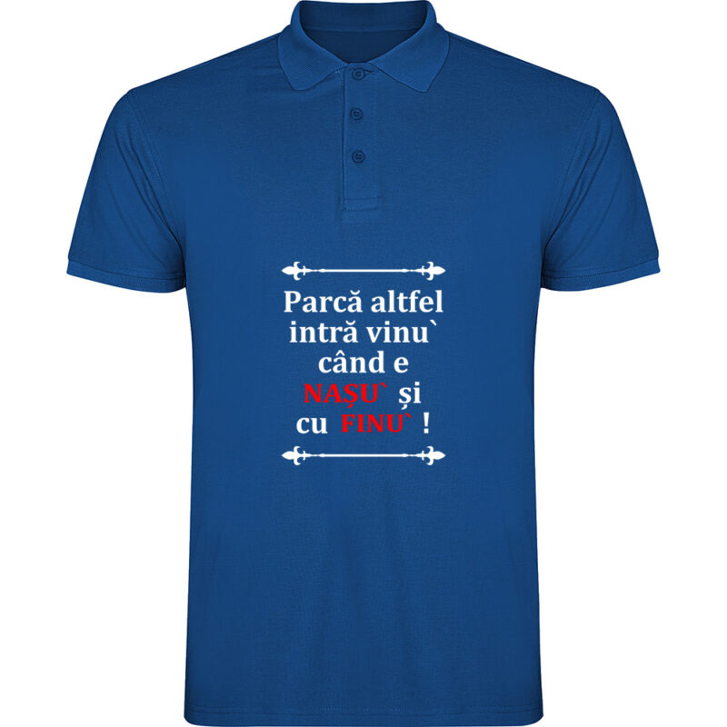 Tricou polo Vinul cu Nasu si Finul, Albastru
