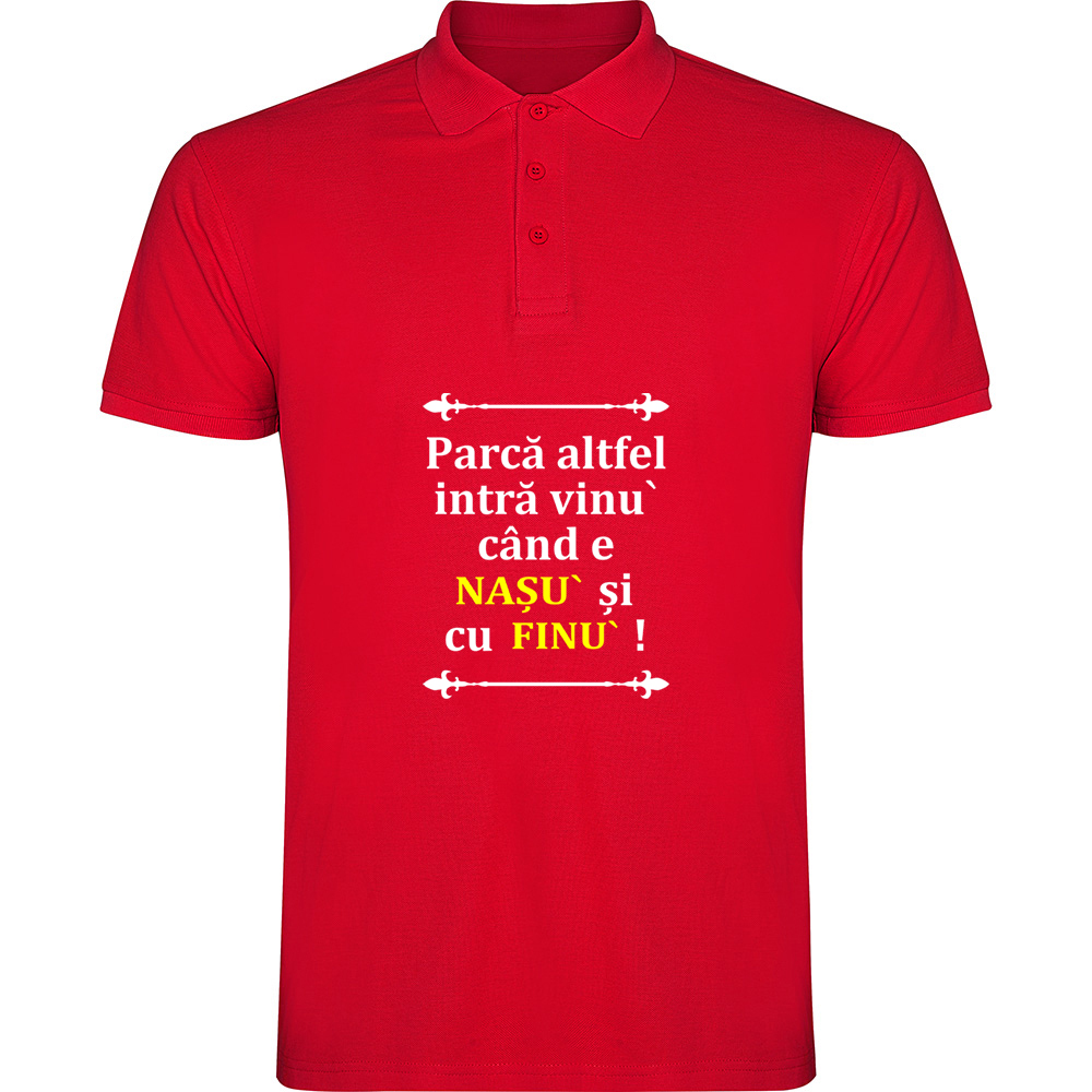 VINULCUNASUSIFINUL.TP_.RED_.jpg Tricou polo Vinul cu Nasu si Finul, Roșu - imagine 1