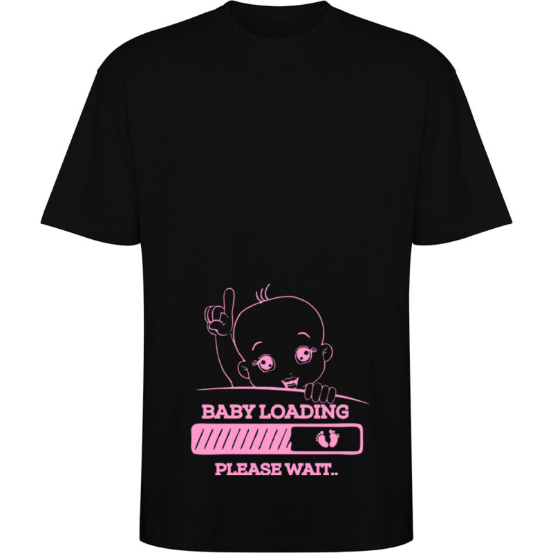 Tricou oversize Baby loading (model 2), Negru