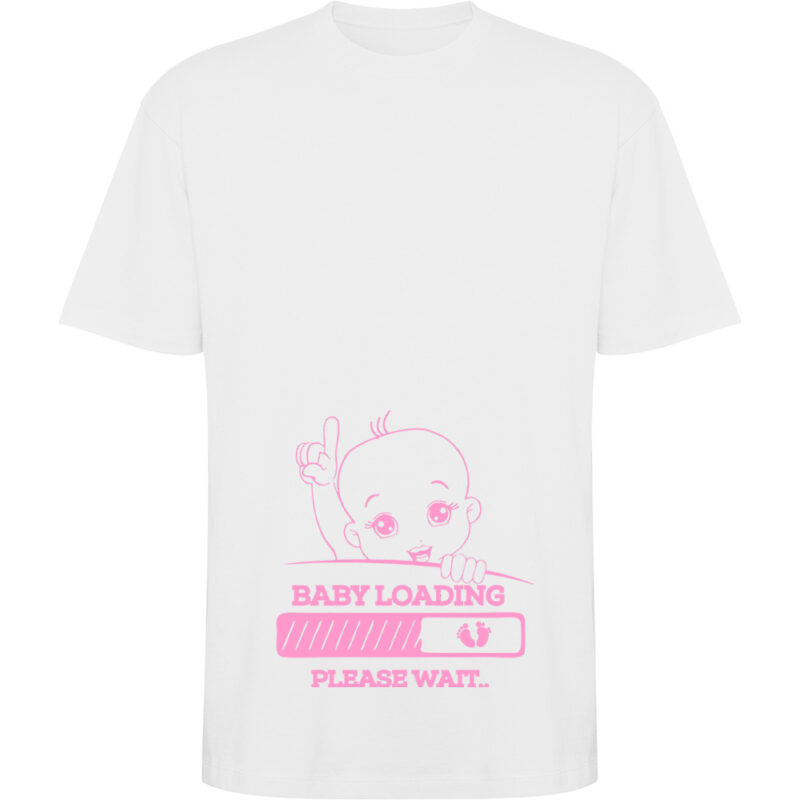 Tricou oversize Baby loading (model 2), Alb