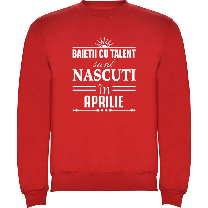 Pulover Baietii cu talent nascuti in Aprilie, Roșu