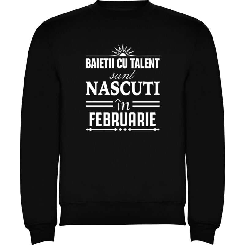 Pulover Baietii cu talent nascuti in februarie, Negru