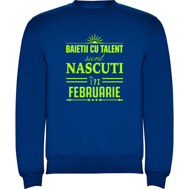 Pulover Baietii cu talent nascuti in februarie, Albastru