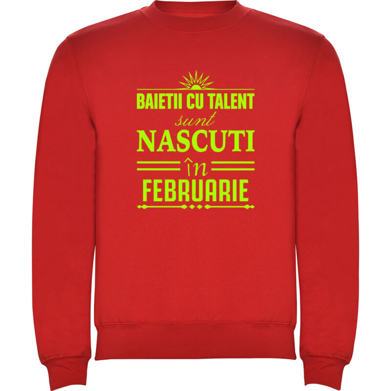 Pulover Baietii cu talent nascuti in februarie, Roșu