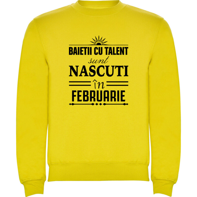 Pulover Baietii cu talent nascuti in februarie, Galben
