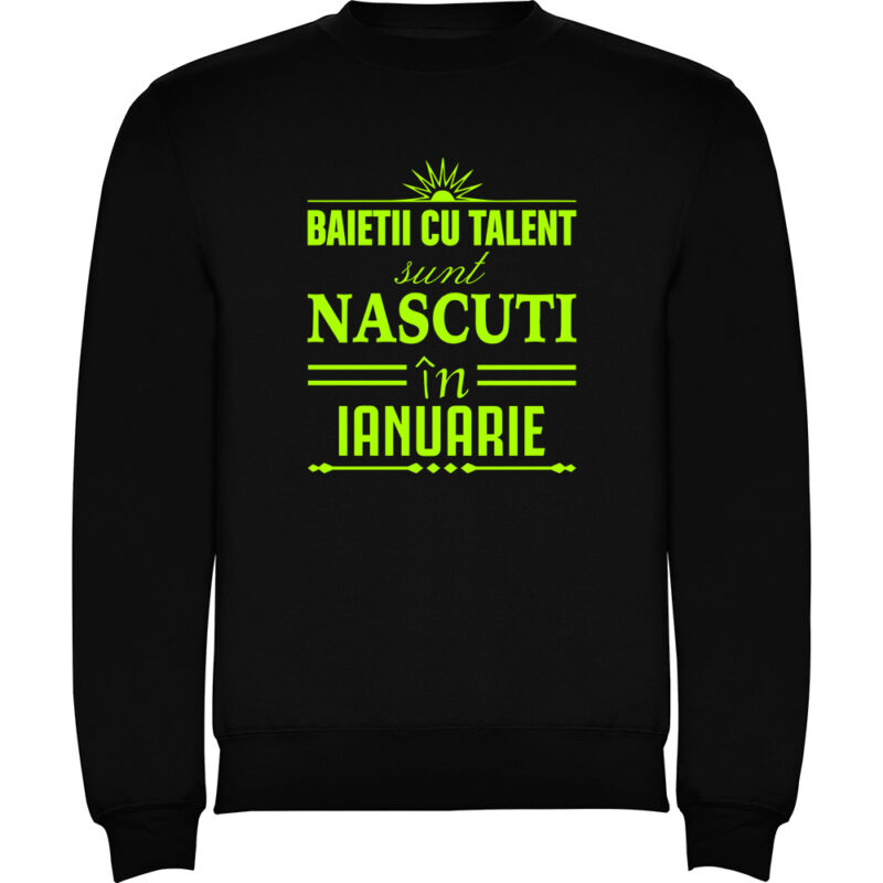 Pulover Baietii cu talent nascuti in ianuarie, Negru
