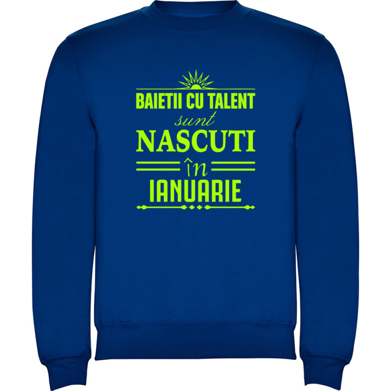 Pulover Baietii cu talent nascuti in ianuarie, Albastru