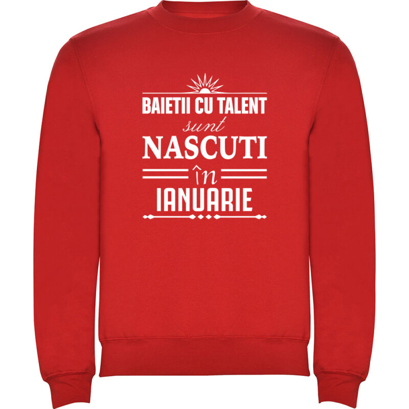 Pulover Baietii cu talent nascuti in ianuarie, Roșu