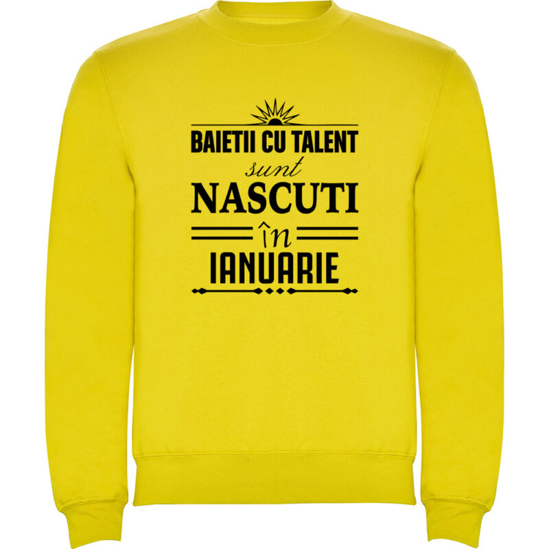 Pulover Baietii cu talent nascuti in ianuarie, Galben