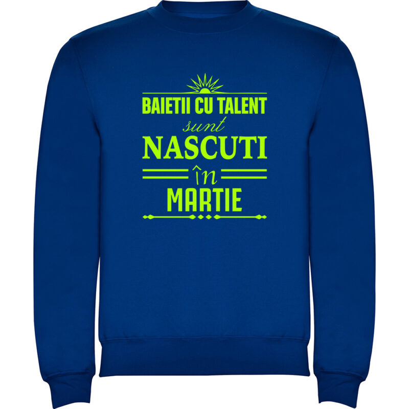 Pulover Baietii cu talent nascuti in martie, Albastru
