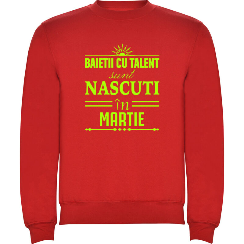 Pulover Baietii cu talent nascuti in martie, Roșu