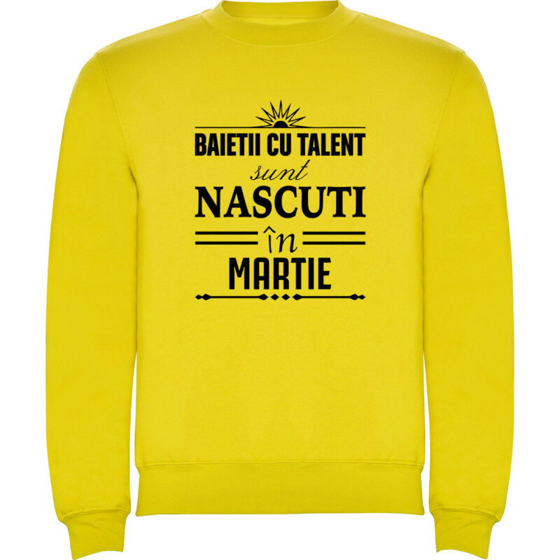 Pulover Baietii cu talent nascuti in martie, Galben