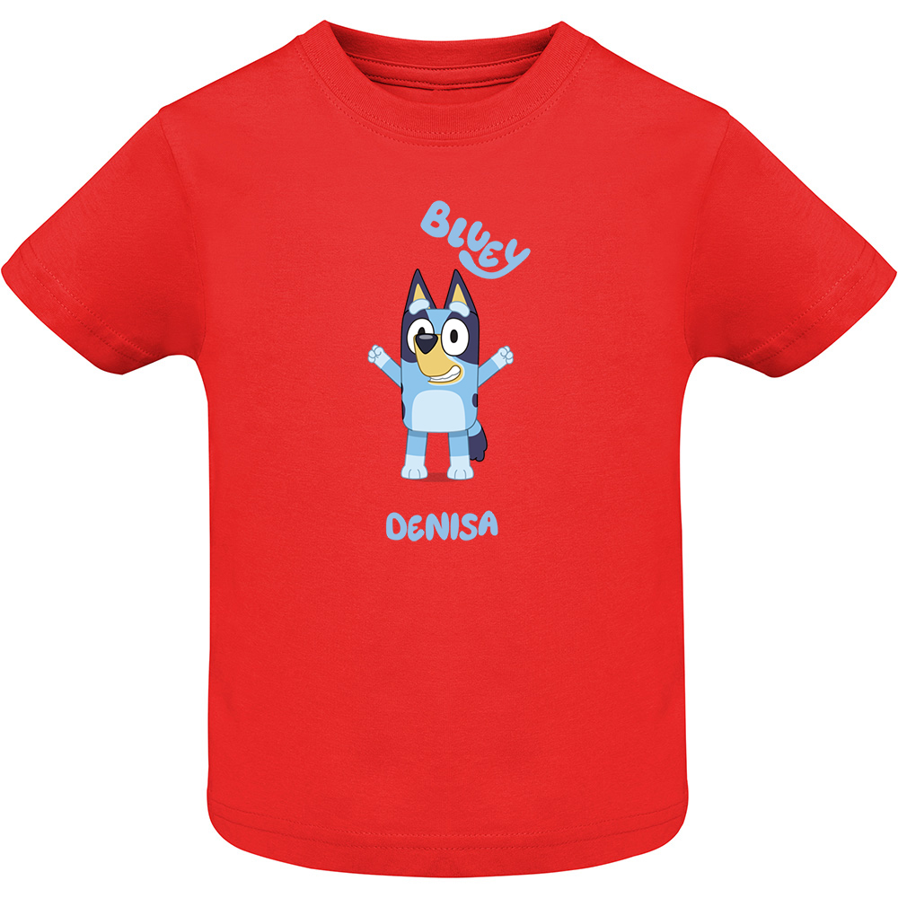 BLUEYMODEL2.TC-SS.RED_.jpg Tricou copii -BLUEY (MODEL 2), Roșu - imagine 1