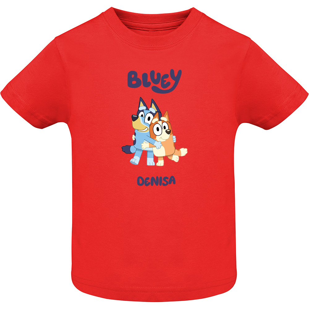 BLUEYMODEL3.TC-SS.RED_.jpg Tricou copii -BLUEY (MODEL 3), Roșu - imagine 1