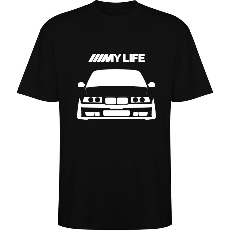 Tricou oversize BMW - My life, Negru