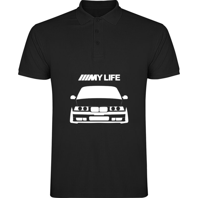 Tricou polo BMW - My life, Negru
