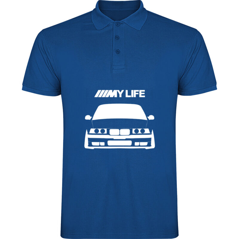 Tricou polo BMW - My life, Albastru