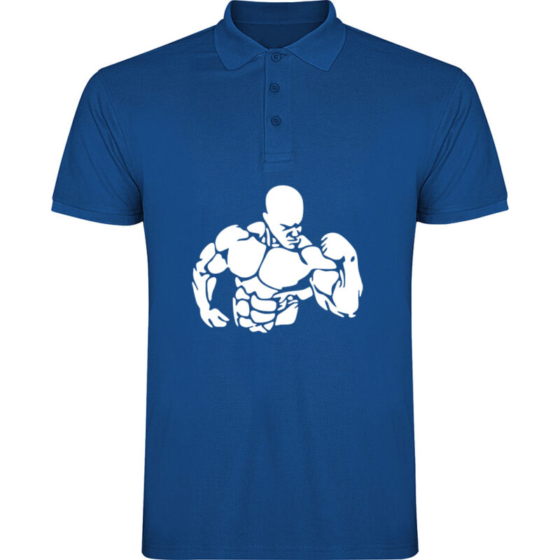 Tricou polo Body building, Albastru