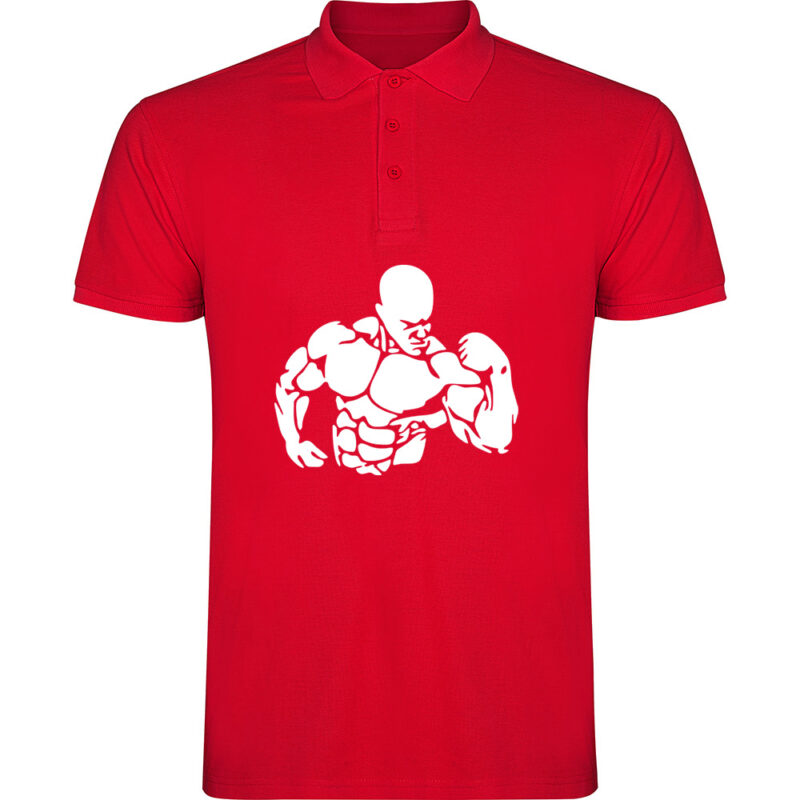 Tricou polo Body building, Roșu