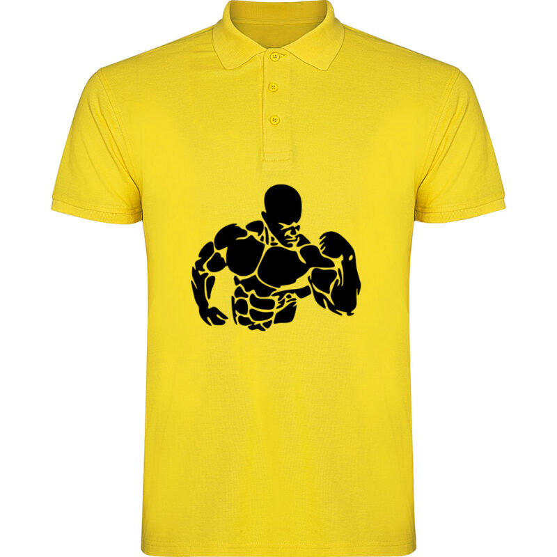 Tricou polo Body building, Galben