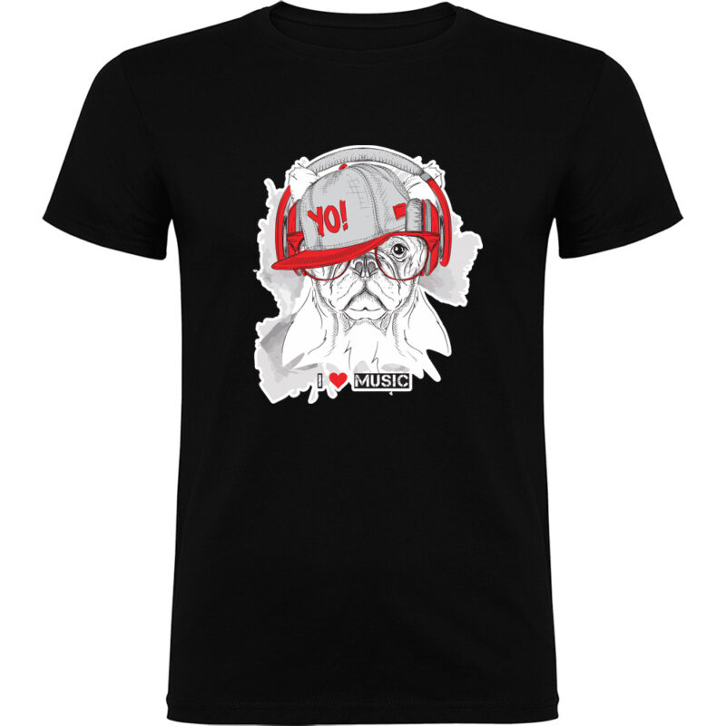 Tricou Catel I Love Music, Negru