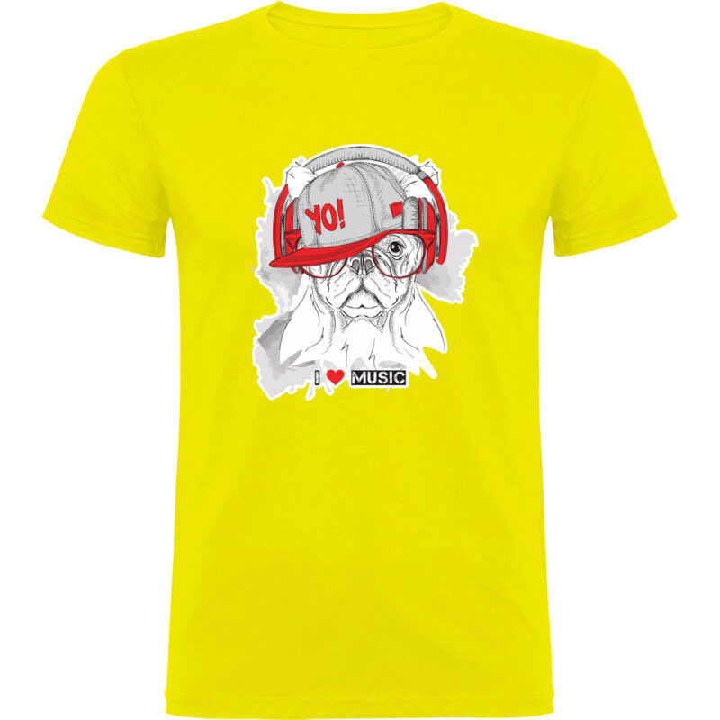 Tricou Catel I Love Music, Galben