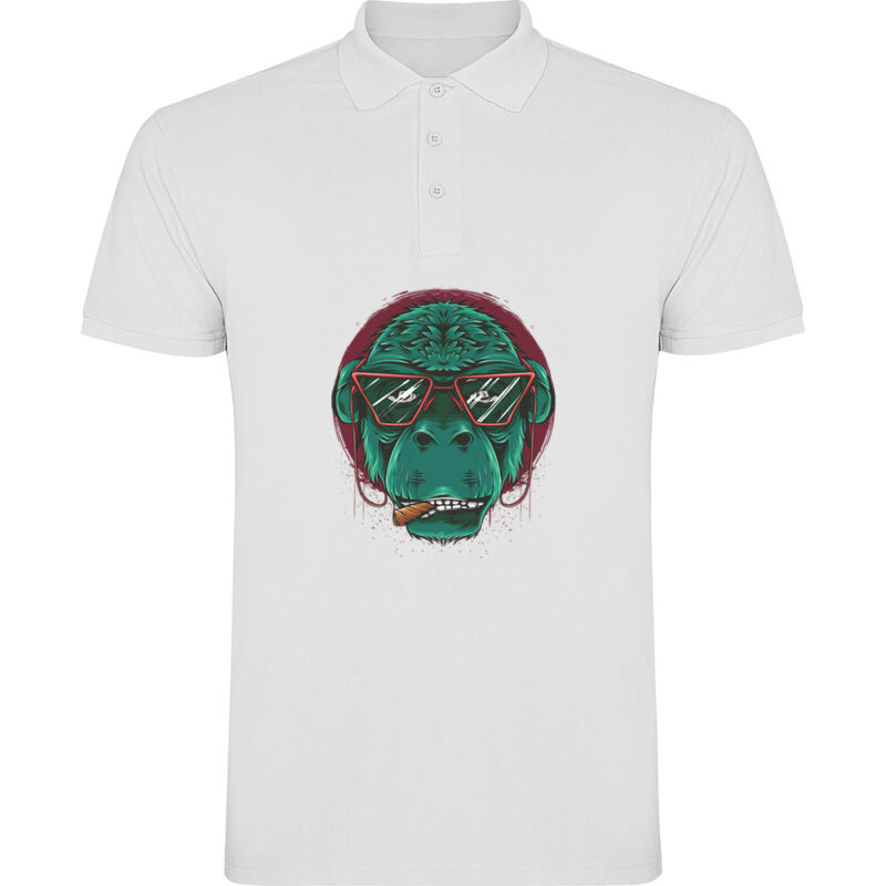 Tricou polo GORILA, Alb