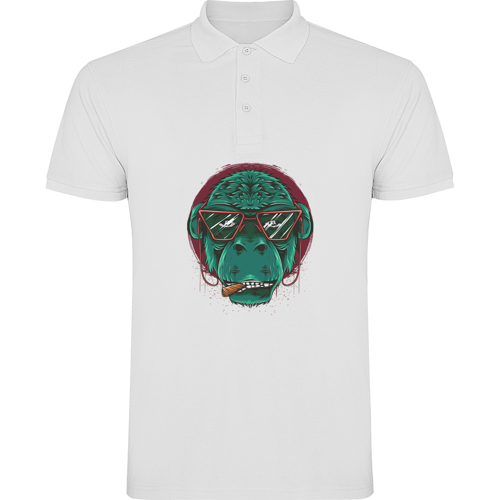 GORILA.TP_.WHT_.jpg Tricou polo GORILA, Alb - imagine 1