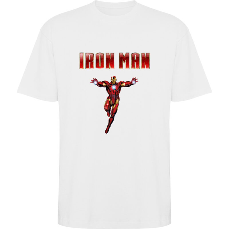 Tricou oversize IRON MAN (Model 1), Alb
