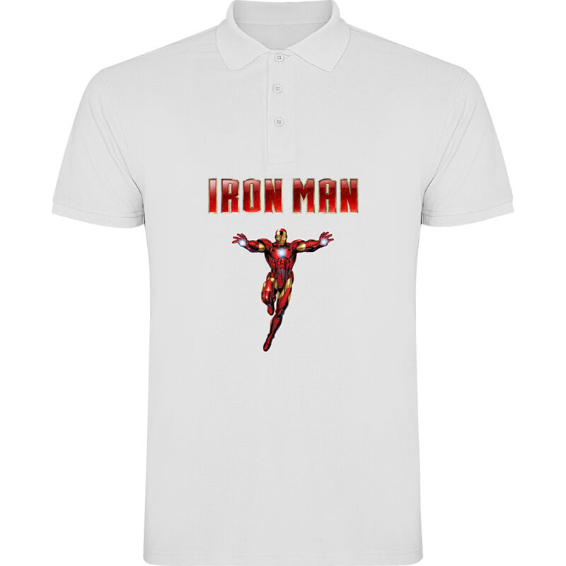 Tricou polo IRON MAN (Model 1), Alb