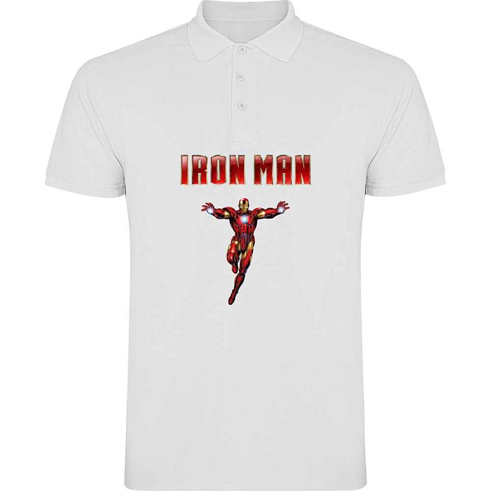 IRONMANMODEL1.TP_.WHT_.jpg Tricou polo IRON MAN (Model 1), Alb - imagine 1
