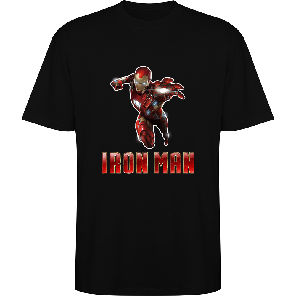 IRONMANMODEL2.TO_.BLK_.jpg Tricou oversize IRON MAN (Model 2), Negru - imagine 1