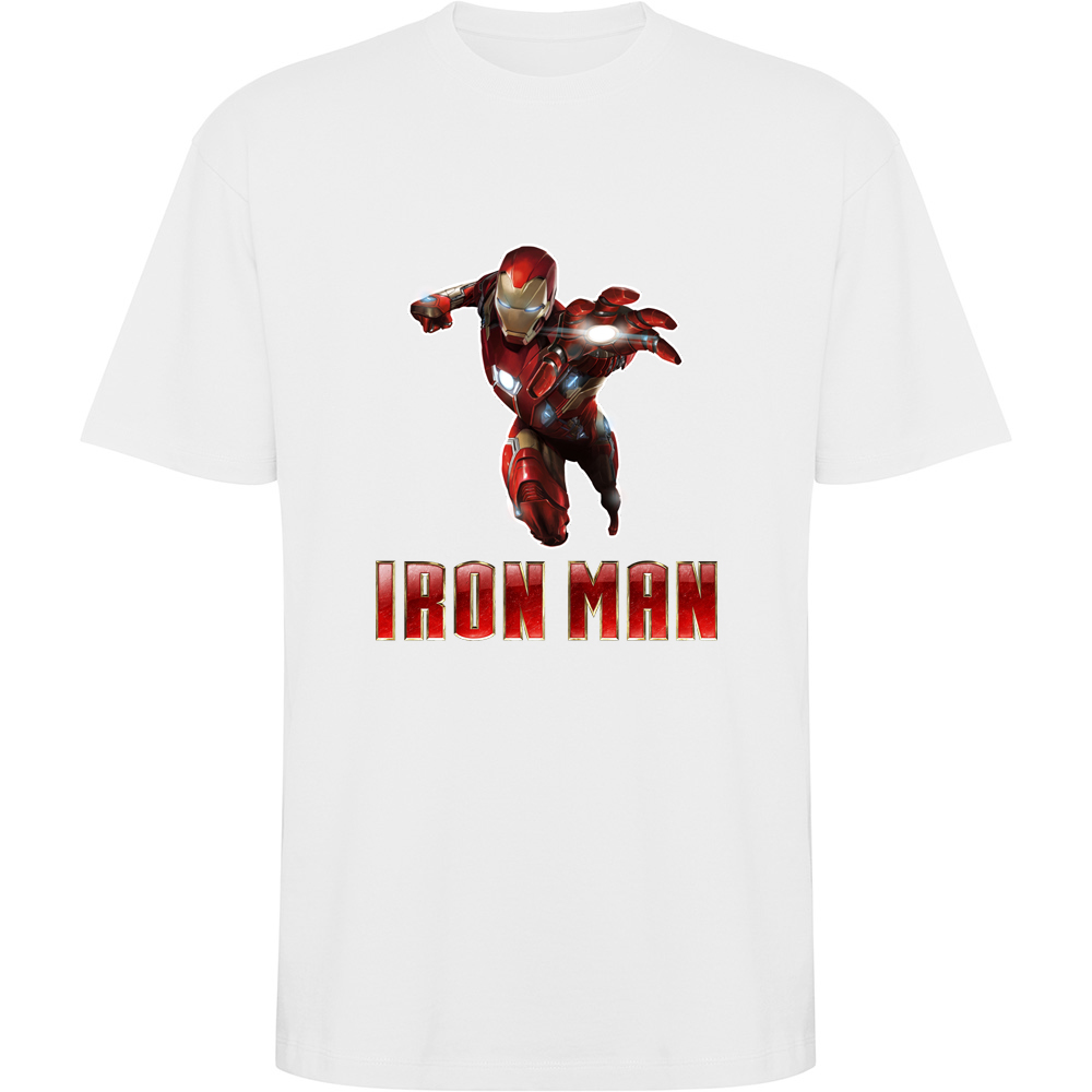 IRONMANMODEL2.TO_.WHT_.jpg Tricou oversize IRON MAN (Model 2), Alb - imagine 1