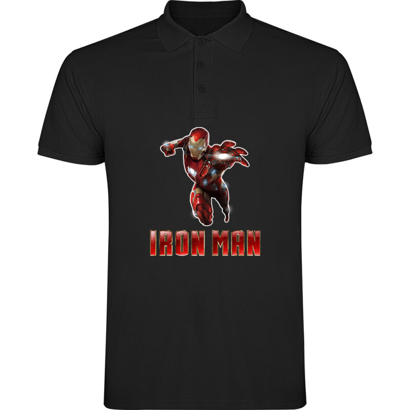 Tricou polo IRON MAN (Model 2), Negru