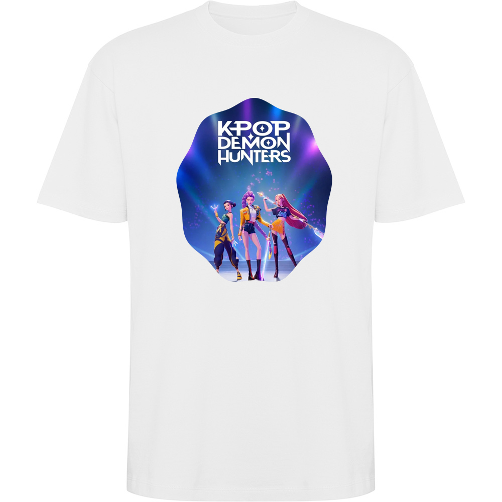 K-POPDEMONHUNTERSMODEL1.TO_.WHT_.jpg Tricou oversize K-POP Demon Hunters (Model 1), Alb - imagine 1