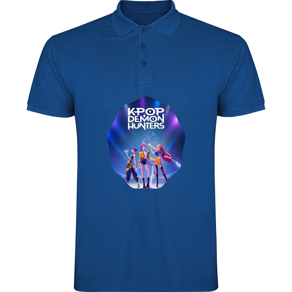 K-POPDEMONHUNTERSMODEL1.TP_.BLU_.jpg Tricou polo K-POP Demon Hunters (Model 1), Albastru - imagine 1