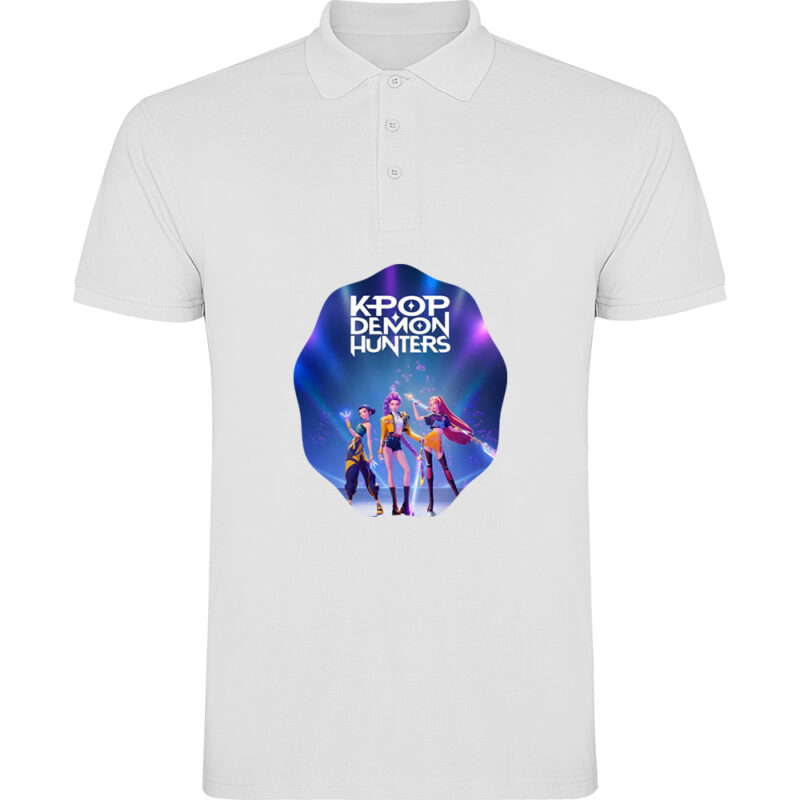 Tricou polo K-POP Demon Hunters (Model 1), Alb