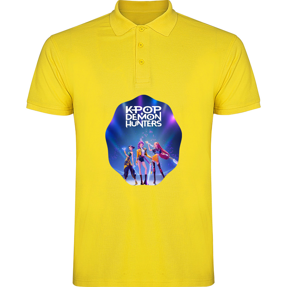 K-POPDEMONHUNTERSMODEL1.TP_.YEL_.jpg Tricou polo K-POP Demon Hunters (Model 1), Galben - imagine 1
