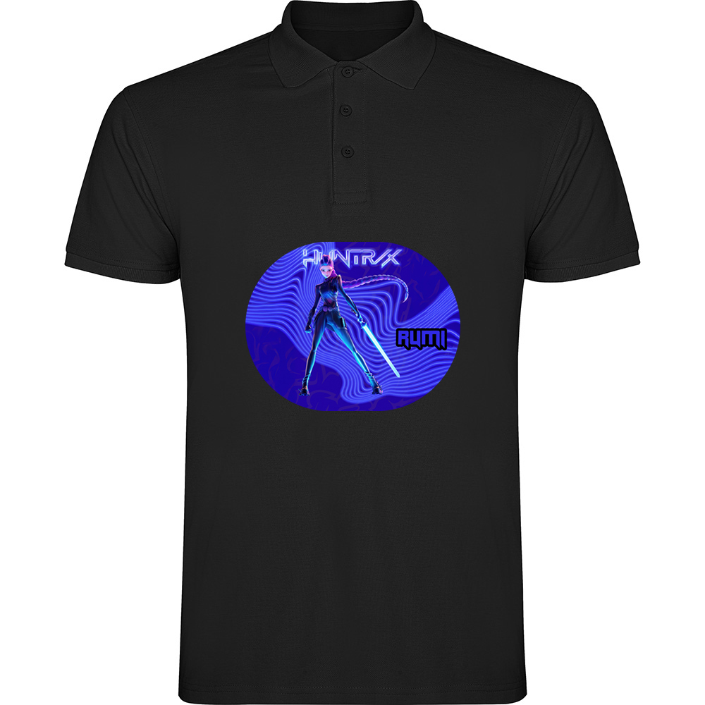 K-POPDEMONHUNTERSMODEL3.TP_.BLK_.jpg Tricou polo K-POP Demon Hunters (Model 3), Negru - imagine 1