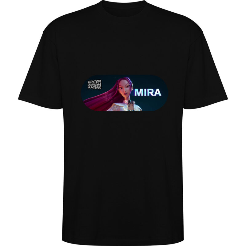 Tricou oversize K-POP Demon Hunters (Model 4), Negru