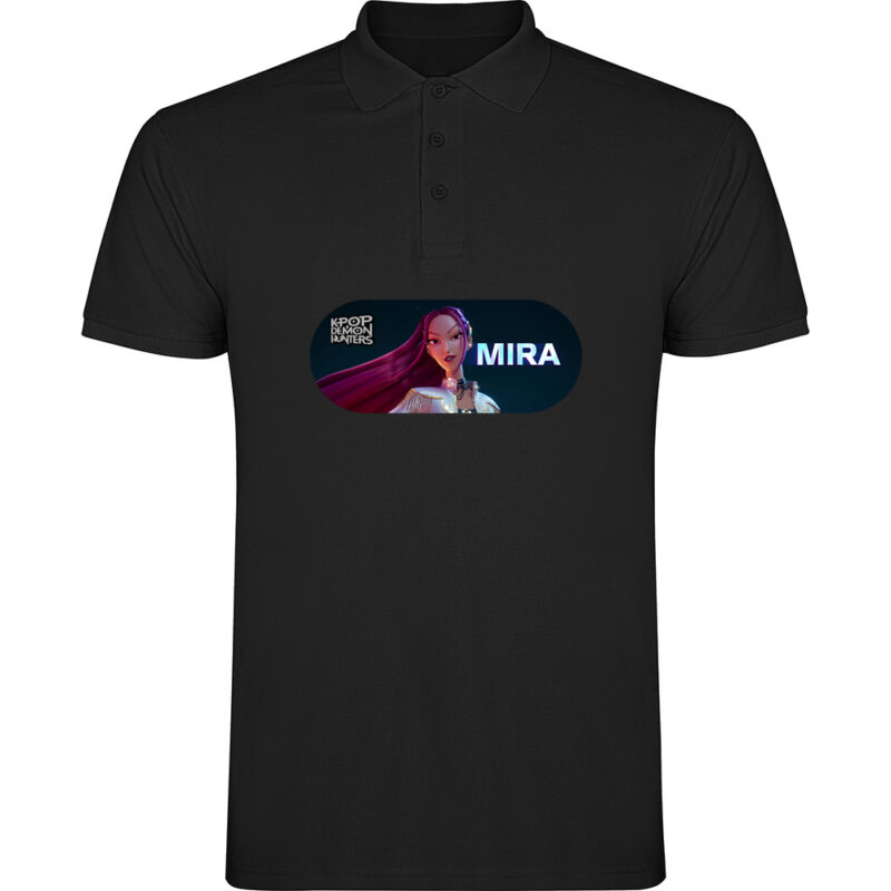 Tricou polo K-POP Demon Hunters (Model 4), Negru