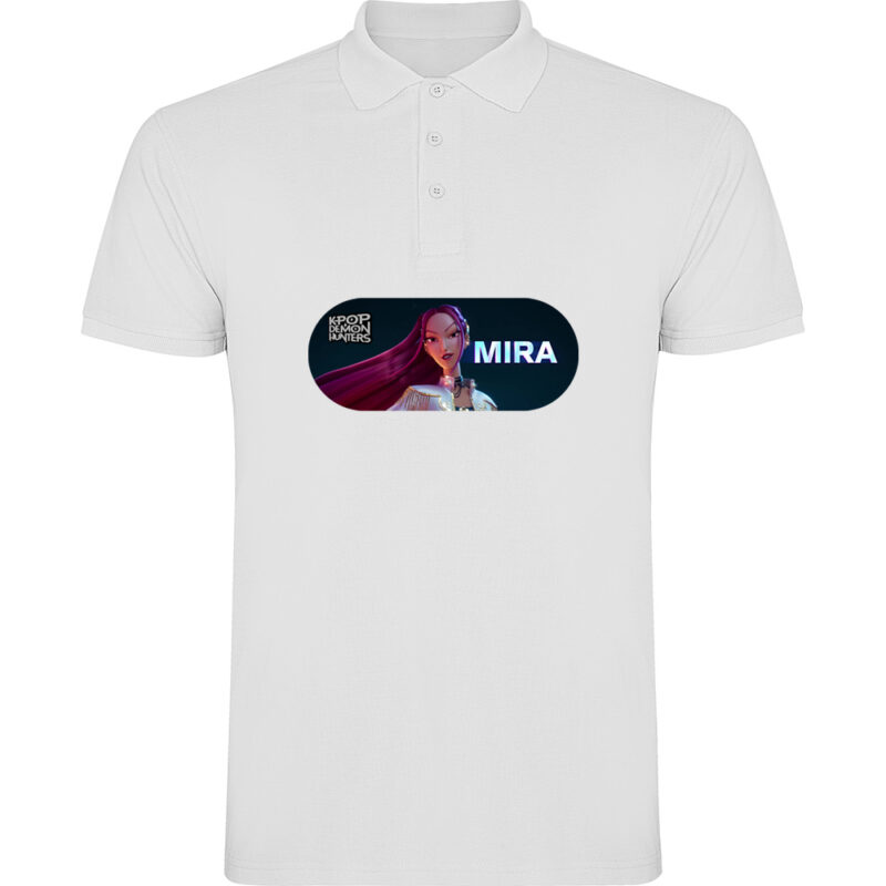 Tricou polo K-POP Demon Hunters (Model 4), Alb