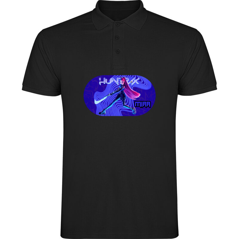 Tricou polo K-POP Demon Hunters (Model 5), Negru
