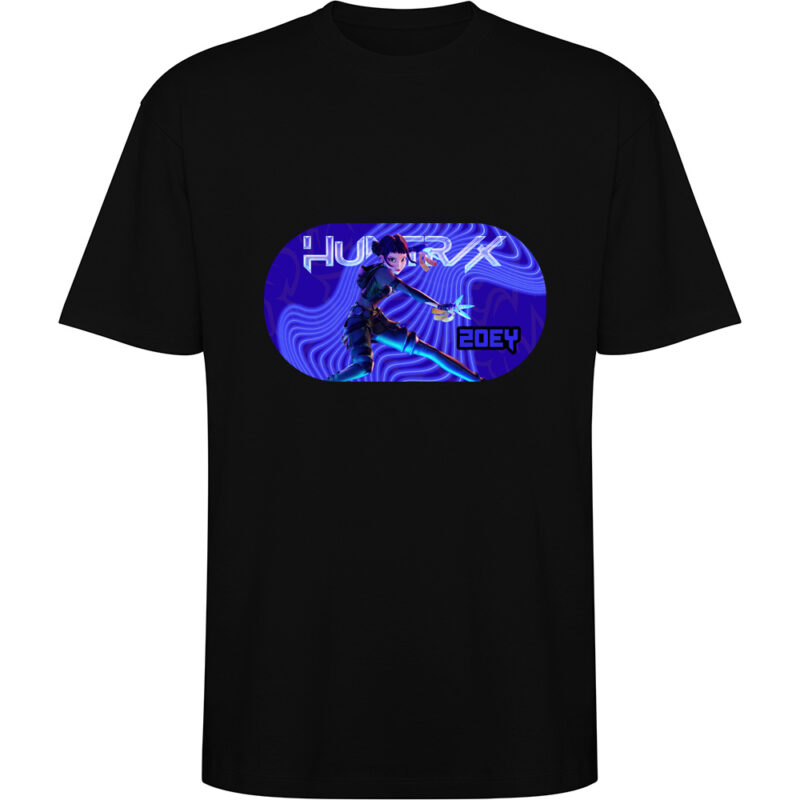 Tricou oversize K-POP Demon Hunters (Model 6), Negru