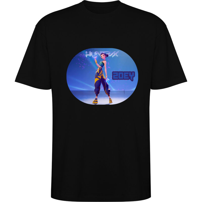 Tricou oversize K-POP Demon Hunters (Model 7), Negru