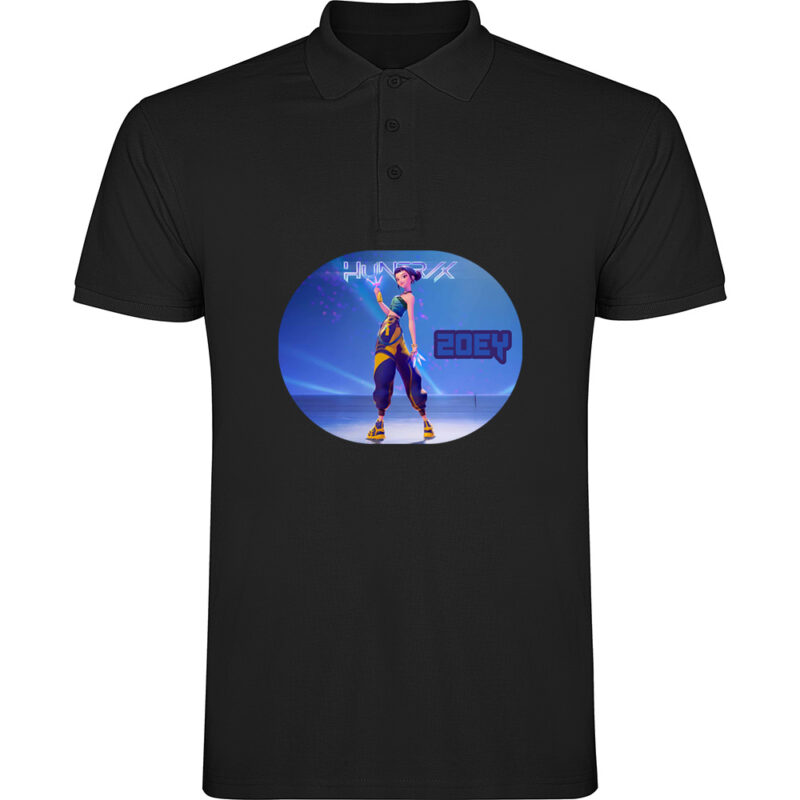 Tricou polo K-POP Demon Hunters (Model 7), Negru